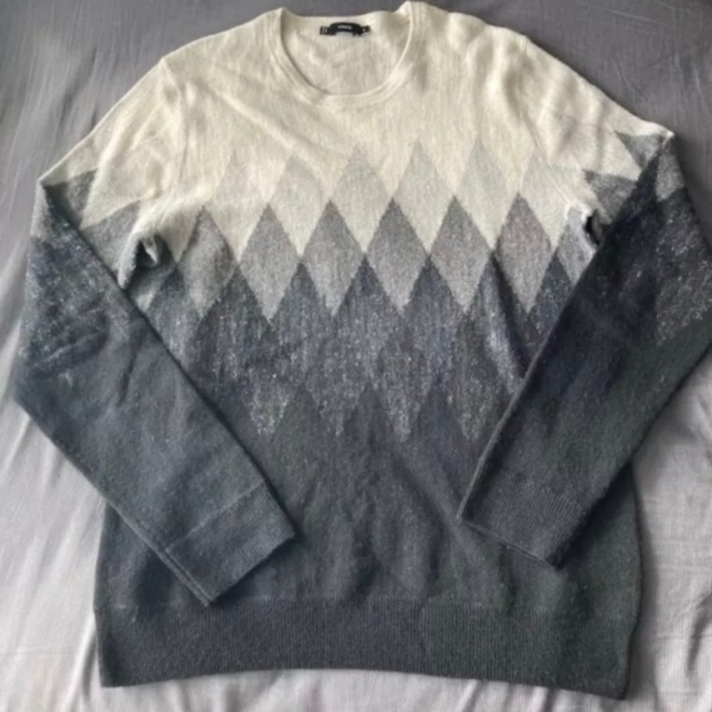 Vince Mens Wool Diamond Pullover Medium Sweater